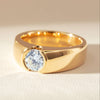 18ct Yellow Gold .91ct Diamond Semi-Rubover Set Ring-Ring-Walker & Hall