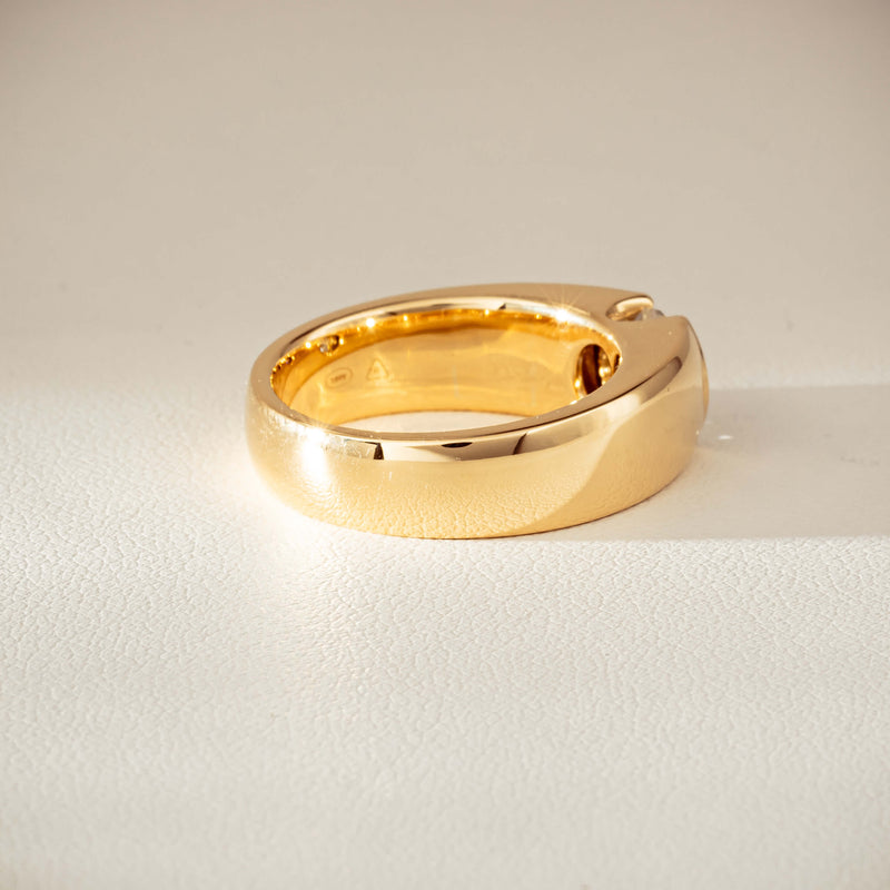 18ct Yellow Gold .91ct Diamond Semi-Rubover Set Ring-Ring-Walker & Hall