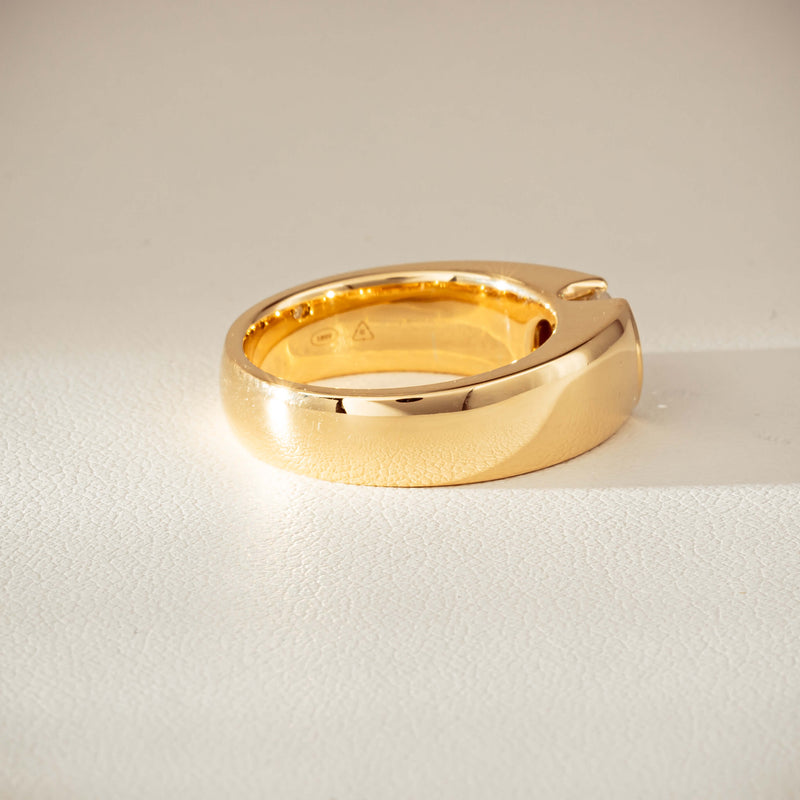 18ct Yellow Gold .91ct Diamond Semi-Rubover Set Ring-Ring-Walker & Hall