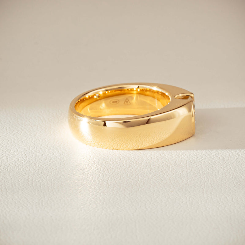 18ct Yellow Gold .91ct Diamond Semi-Rubover Set Ring-Ring-Walker & Hall