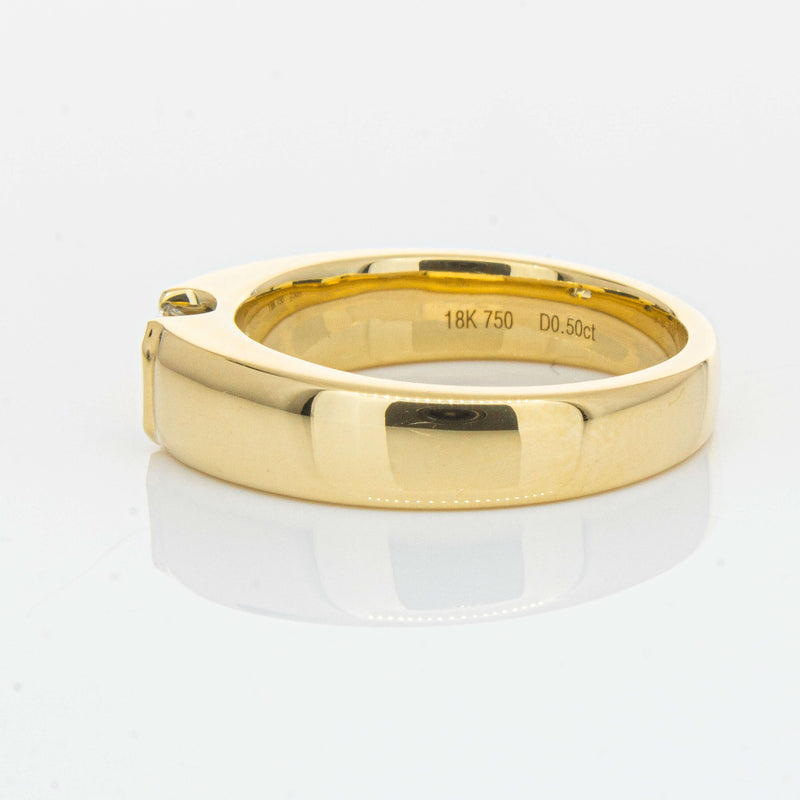 18ct Yellow Gold .50ct Emerald Cut Reclaimed Diamond Ring - Ring - Walker & Hall