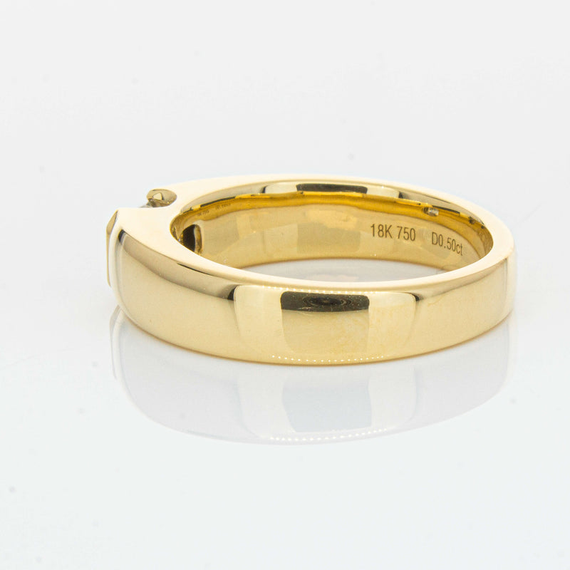18ct Yellow Gold .50ct Emerald Cut Reclaimed Diamond Ring - Ring - Walker & Hall