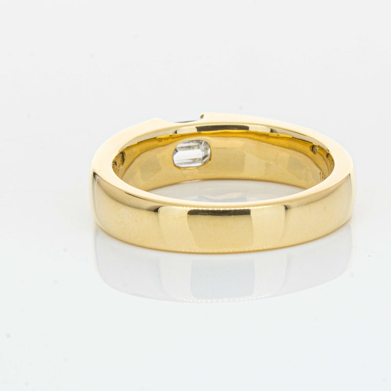 18ct Yellow Gold .50ct Emerald Cut Reclaimed Diamond Ring - Ring - Walker & Hall