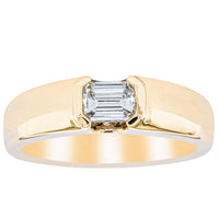 18ct Yellow Gold .50ct Emerald Cut Reclaimed Diamond Ring-Ring-Walker & Hall