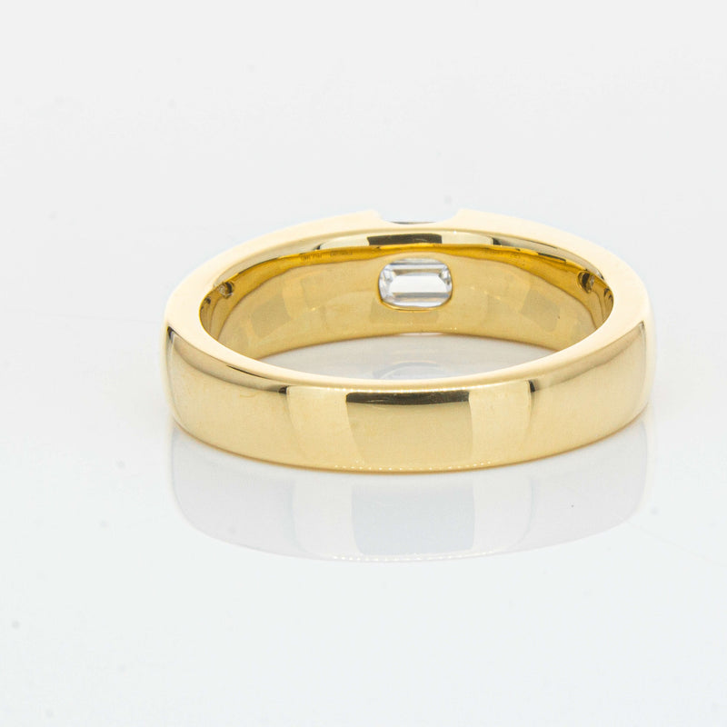 18ct Yellow Gold .50ct Emerald Cut Reclaimed Diamond Ring - Ring - Walker & Hall