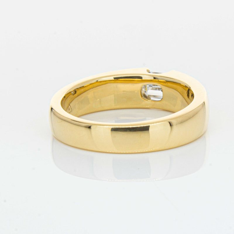 18ct Yellow Gold .50ct Emerald Cut Reclaimed Diamond Ring - Ring - Walker & Hall