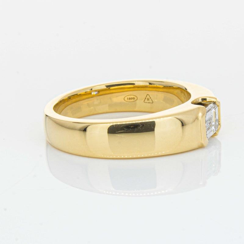 18ct Yellow Gold .50ct Emerald Cut Reclaimed Diamond Ring - Ring - Walker & Hall