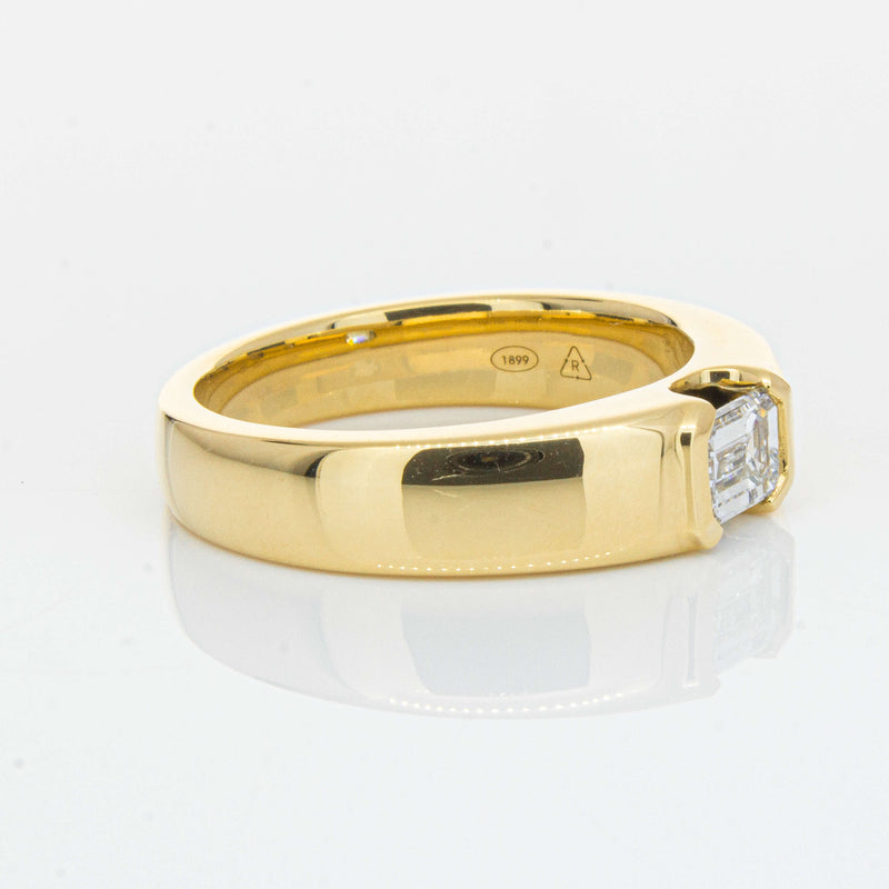 18ct Yellow Gold .50ct Emerald Cut Reclaimed Diamond Ring - Ring - Walker & Hall