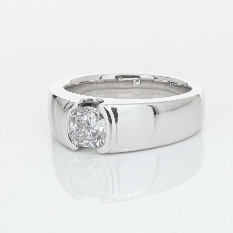 Platinum .90ct Cushion Cut Reclaimed Diamond Ring - Ring - Walker & Hall