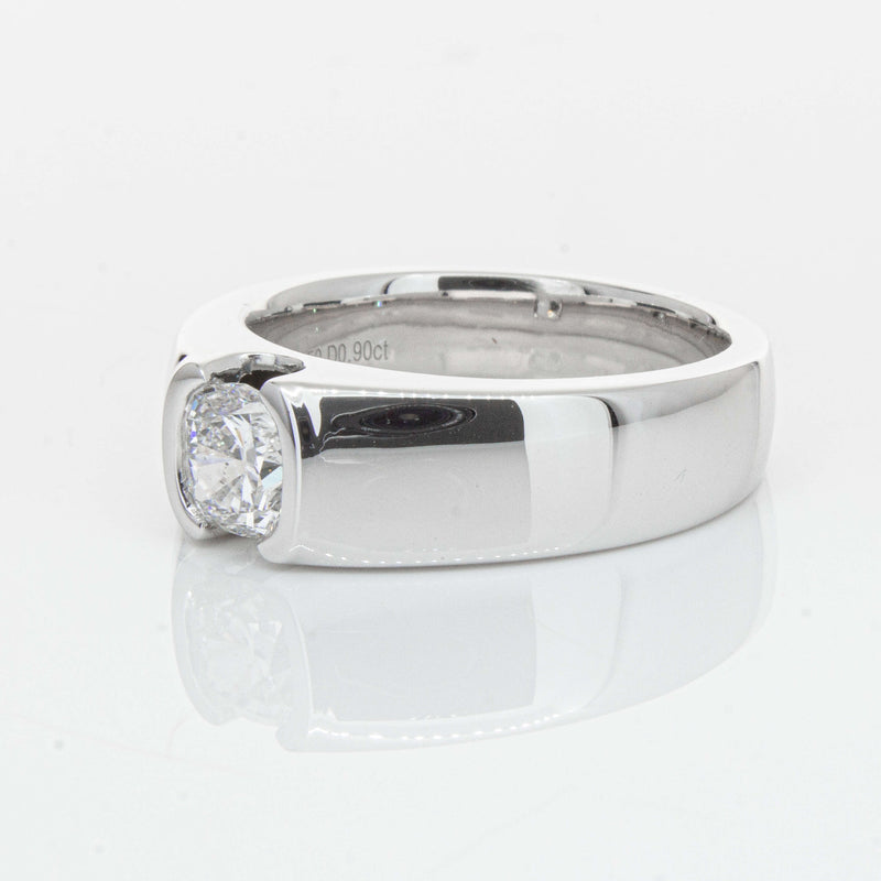 Platinum .90ct Cushion Cut Reclaimed Diamond Ring - Ring - Walker & Hall