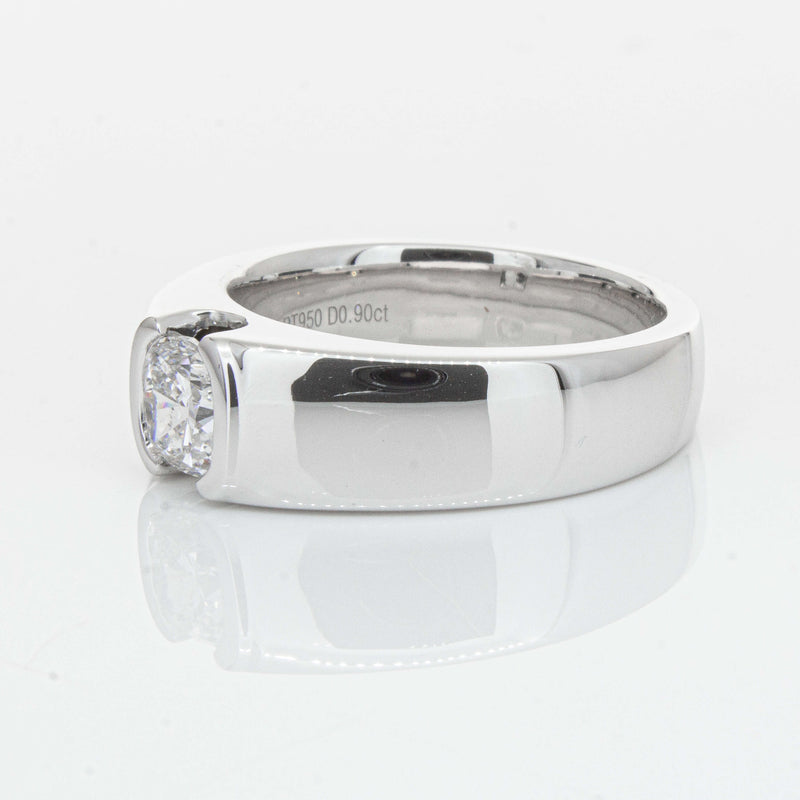 Platinum .90ct Cushion Cut Reclaimed Diamond Ring - Ring - Walker & Hall