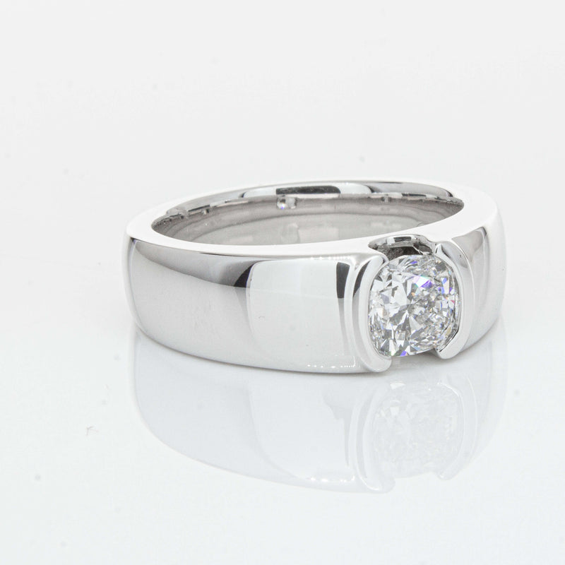 Platinum .90ct Cushion Cut Reclaimed Diamond Ring - Ring - Walker & Hall