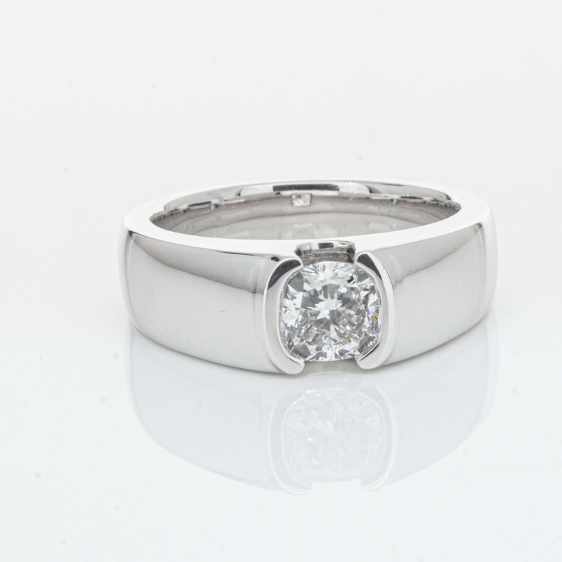 Platinum .90ct Cushion Cut Reclaimed Diamond Ring - Ring - Walker & Hall