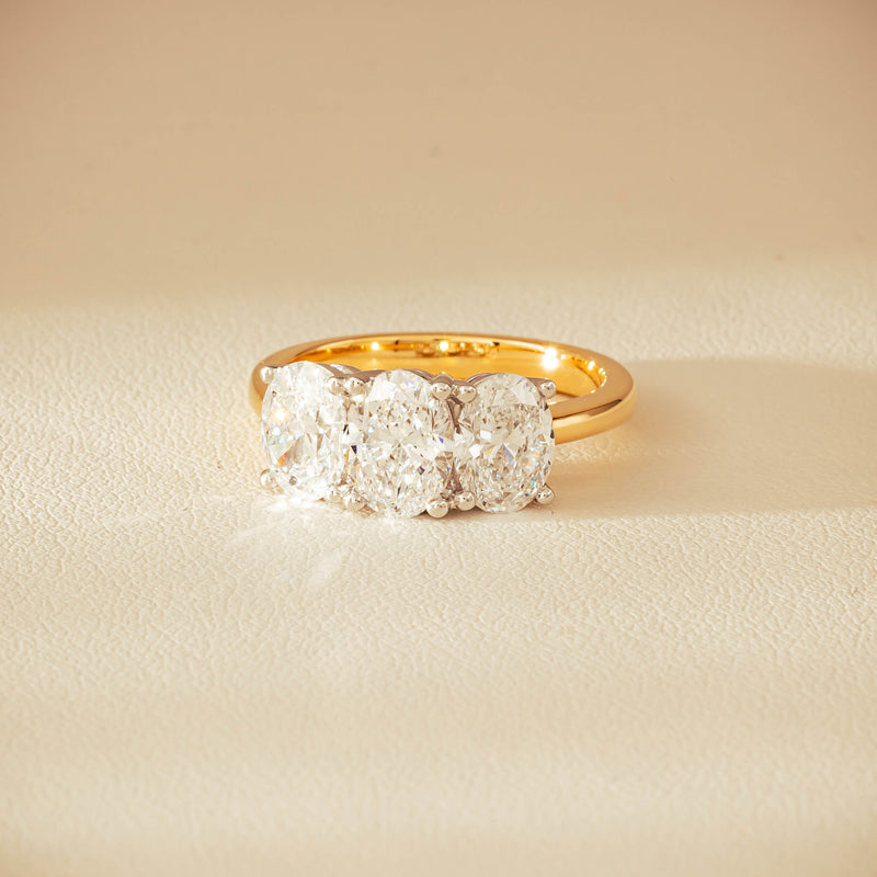 18ct Yellow & White Gold 3.20ct Oval-Diamond Odyssey Ring - Ring - Walker & Hall