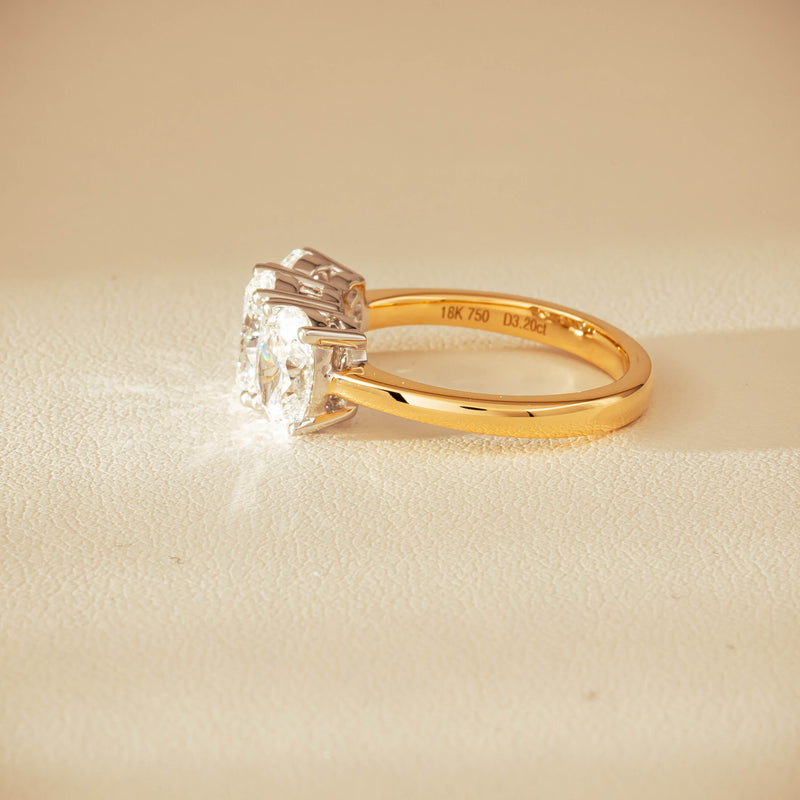 18ct Yellow & White Gold 3.20ct Oval-Diamond Odyssey Ring - Ring - Walker & Hall