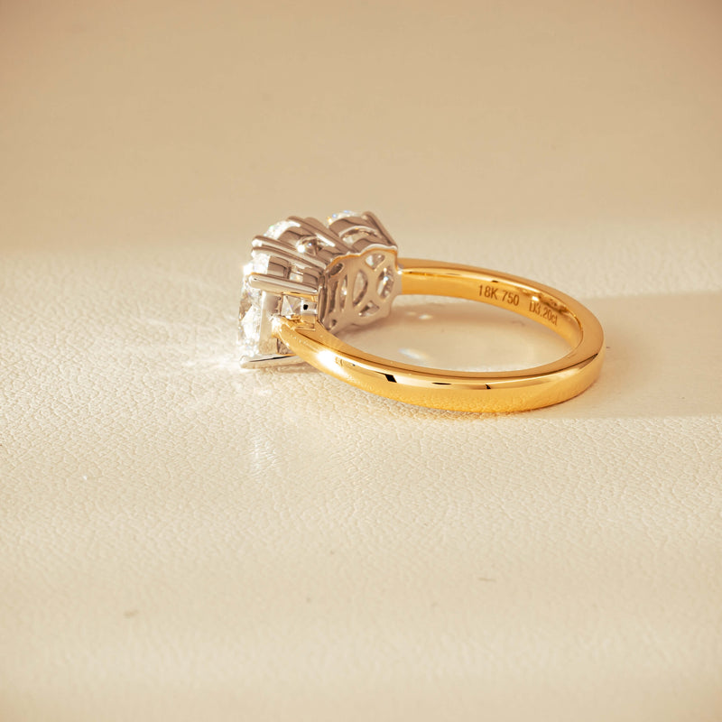 18ct Yellow & White Gold 3.20ct Oval-Diamond Odyssey Ring - Ring - Walker & Hall