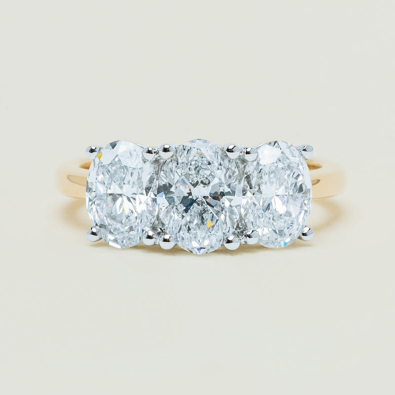 18ct Yellow & White Gold 3.20ct Oval-Diamond Odyssey Ring - Ring - Walker & Hall