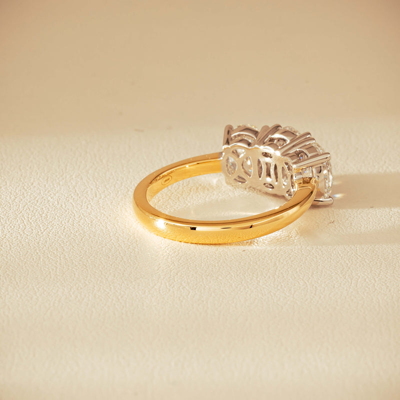 18ct Yellow & White Gold 3.20ct Oval-Diamond Odyssey Ring - Ring - Walker & Hall