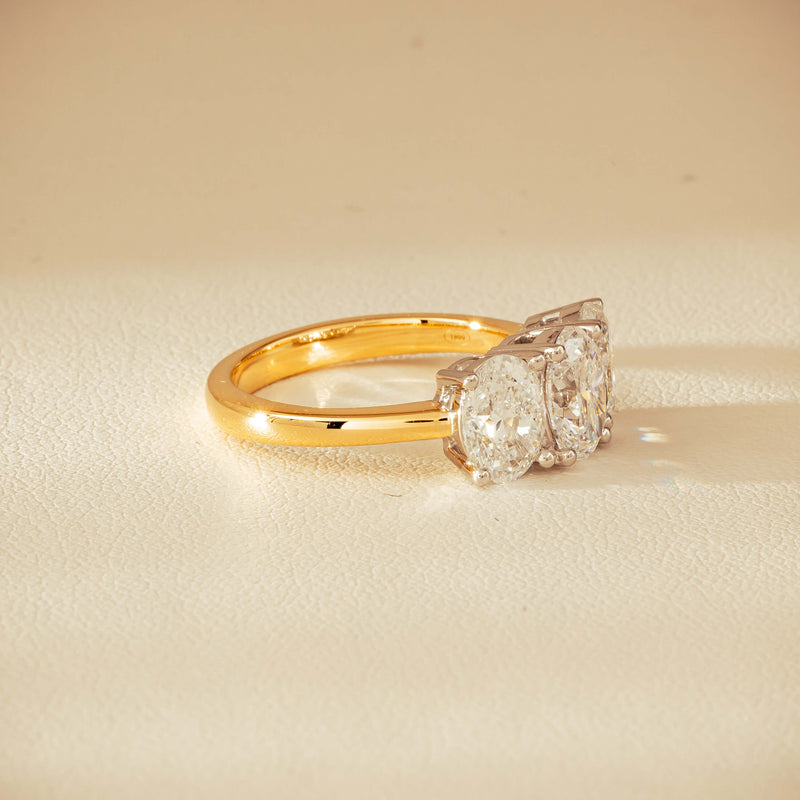 18ct Yellow & White Gold 3.20ct Oval-Diamond Odyssey Ring - Ring - Walker & Hall