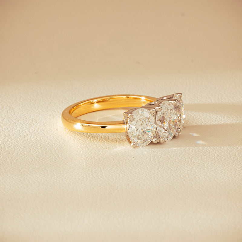 18ct Yellow & White Gold 3.20ct Oval-Diamond Odyssey Ring - Ring - Walker & Hall