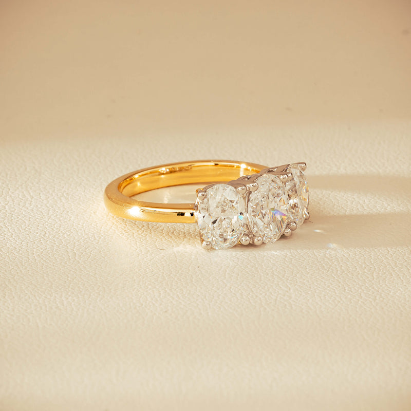 18ct Yellow & White Gold 3.20ct Oval-Diamond Odyssey Ring - Ring - Walker & Hall