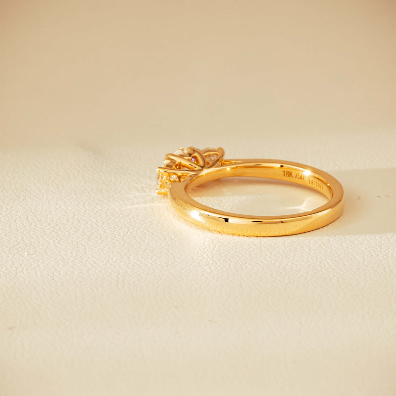 18ct Yellow Gold .80ct Reclaimed Diamond Three-Stone Ring - Ring - Walker & Hall