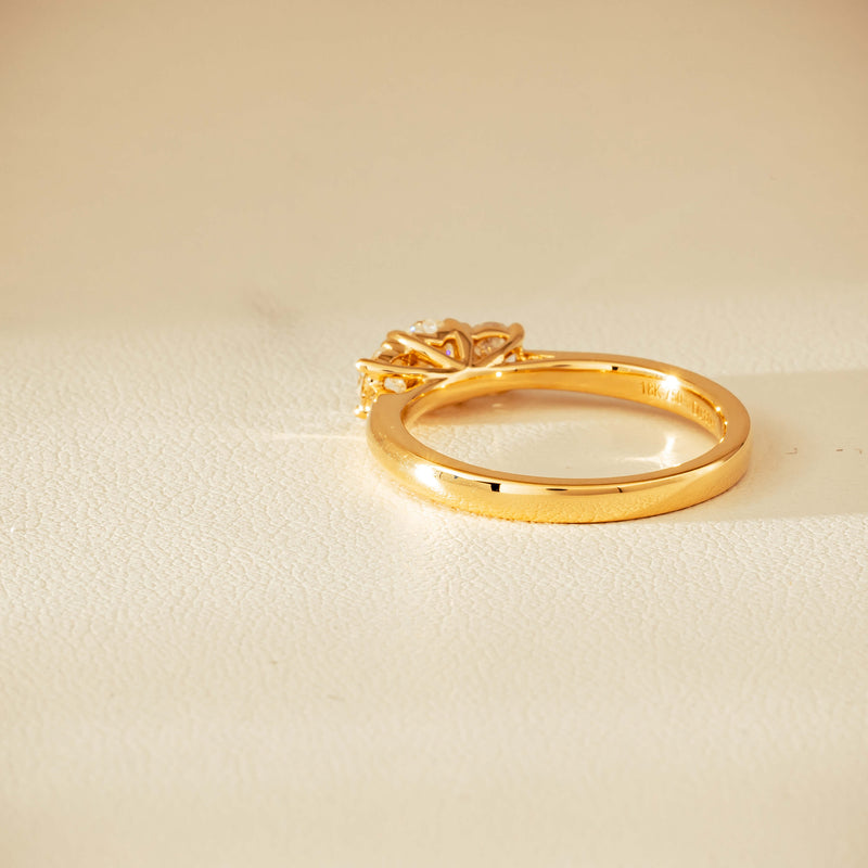 18ct Yellow Gold .80ct Reclaimed Diamond Three-Stone Ring - Ring - Walker & Hall