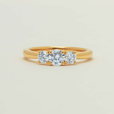 18ct Yellow Gold .80ct Reclaimed Diamond Three-Stone Ring - Ring - Walker & Hall