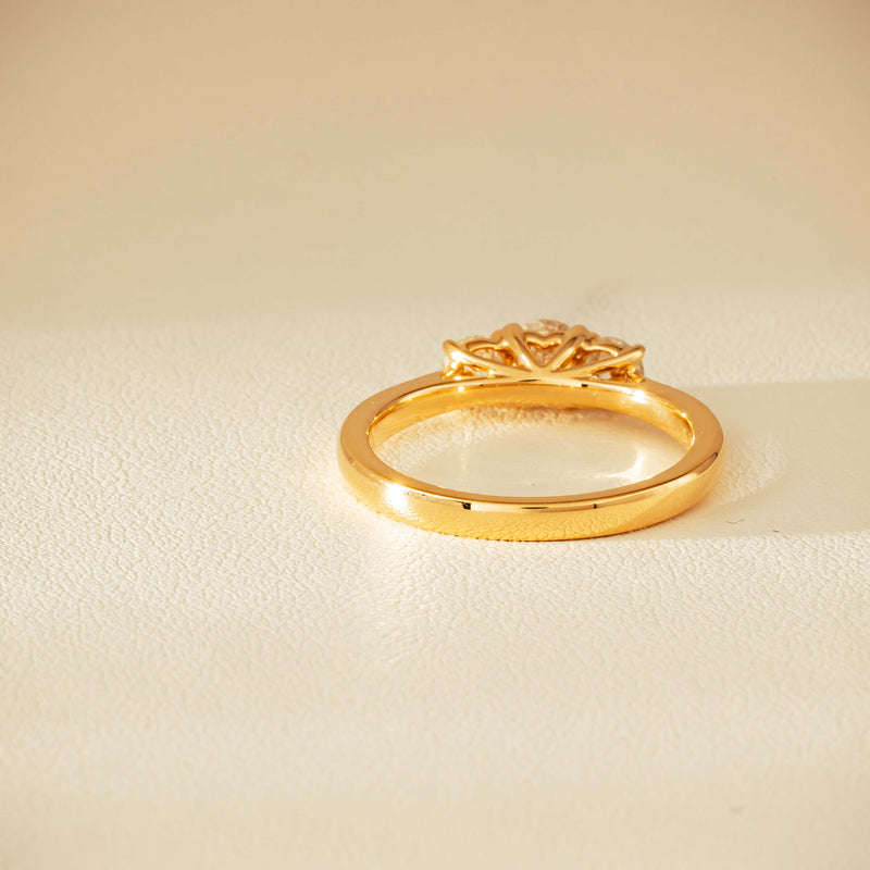 18ct Yellow Gold .80ct Reclaimed Diamond Three-Stone Ring - Ring - Walker & Hall