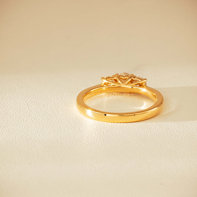 18ct Yellow Gold .80ct Reclaimed Diamond Three-Stone Ring - Ring - Walker & Hall