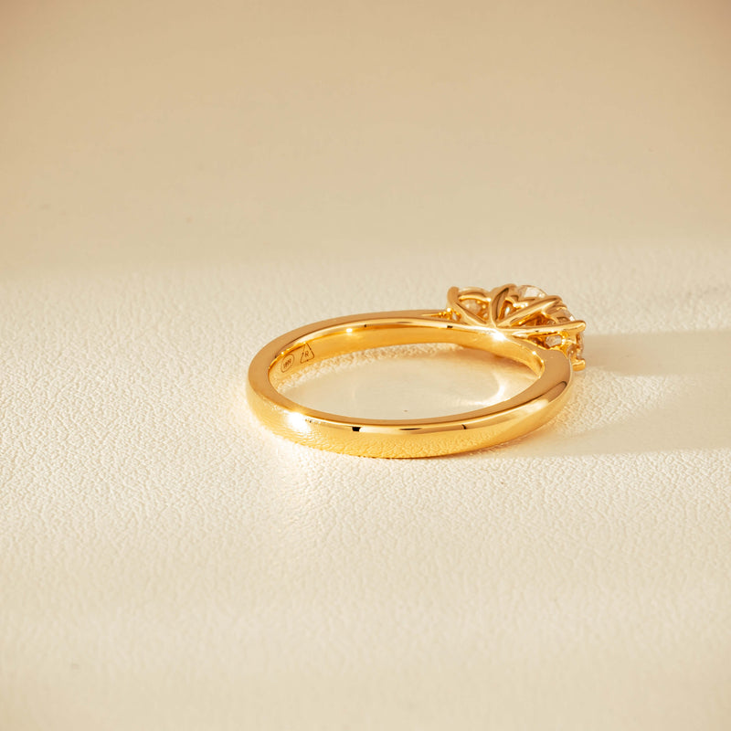 18ct Yellow Gold .80ct Reclaimed Diamond Three-Stone Ring - Ring - Walker & Hall