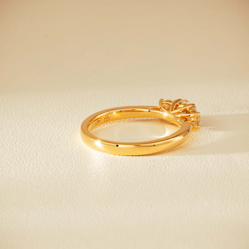 18ct Yellow Gold .80ct Reclaimed Diamond Three-Stone Ring - Ring - Walker & Hall