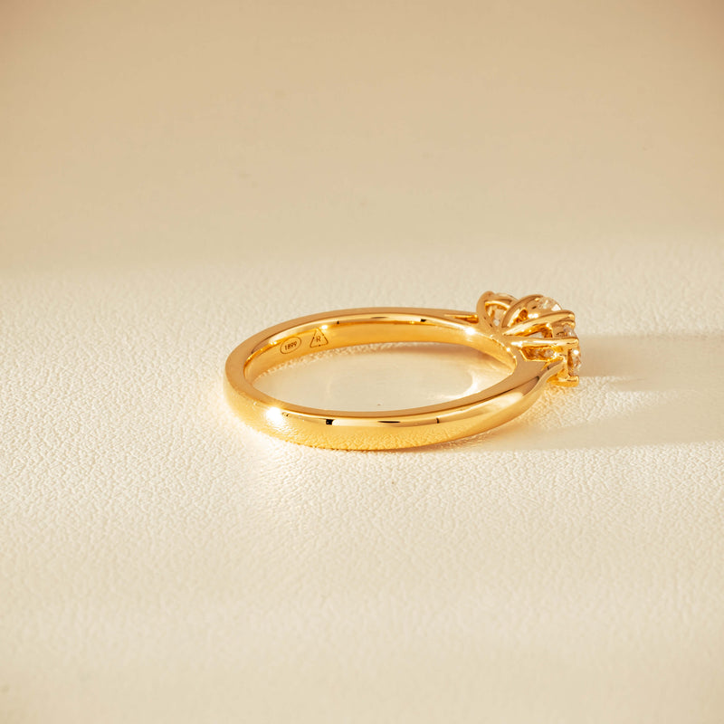 18ct Yellow Gold .80ct Reclaimed Diamond Three-Stone Ring - Ring - Walker & Hall