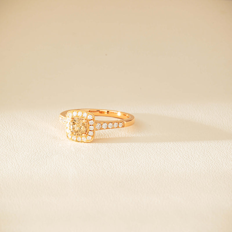 18ct Rose Gold .51ct Champagne Diamond Aurora Ring - Ring - Walker & Hall