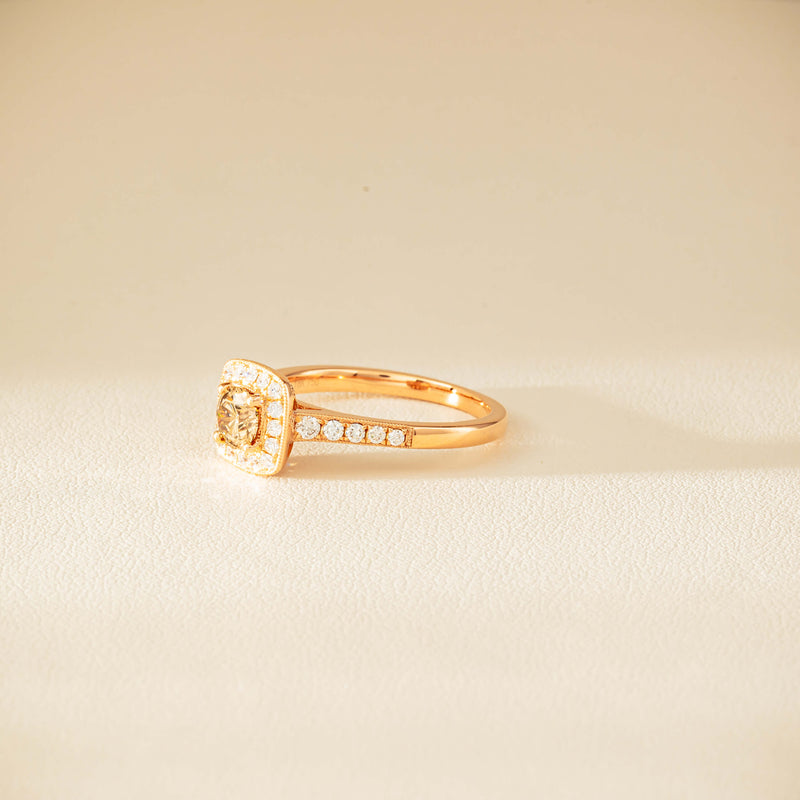 18ct Rose Gold .51ct Champagne Diamond Aurora Ring - Ring - Walker & Hall