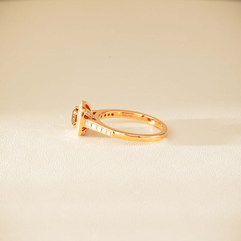 18ct Rose Gold .51ct Champagne Diamond Aurora Ring - Ring - Walker & Hall