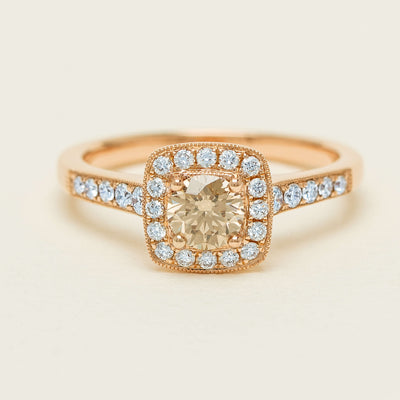 18ct Rose Gold .51ct Champagne Diamond Aurora Ring - Ring - Walker & Hall
