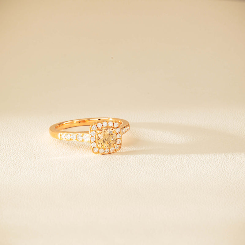 18ct Rose Gold .51ct Champagne Diamond Aurora Ring - Ring - Walker & Hall