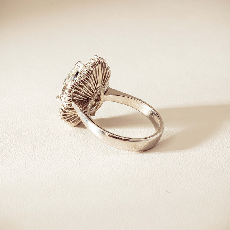 Deja Vu 18ct White Gold 1.57ct Pear Diamond Ballerina Cluster Ring - Ring - Walker & Hall