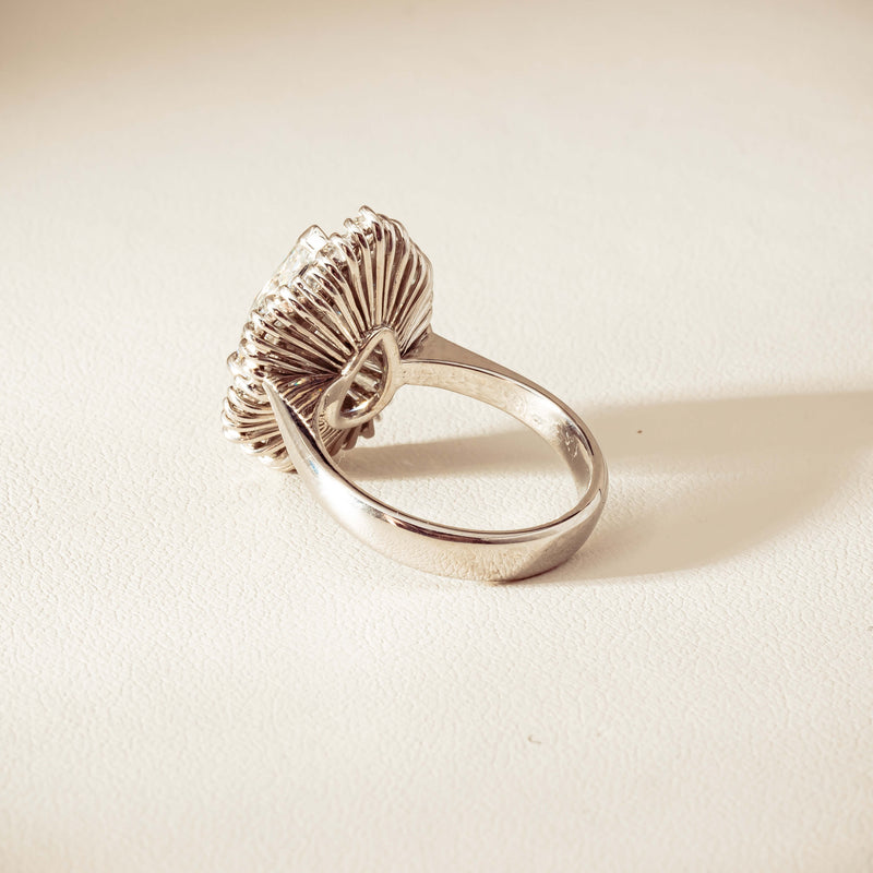 Deja Vu 18ct White Gold 1.57ct Pear Diamond Ballerina Cluster Ring - Ring - Walker & Hall