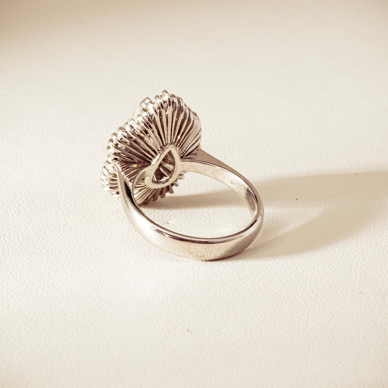 Deja Vu 18ct White Gold 1.57ct Pear Diamond Ballerina Cluster Ring - Ring - Walker & Hall