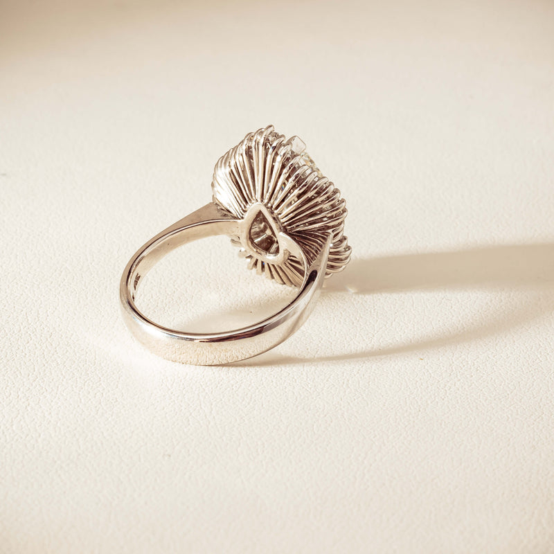 Deja Vu 18ct White Gold 1.57ct Pear Diamond Ballerina Cluster Ring - Ring - Walker & Hall