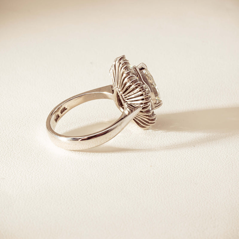 Deja Vu 18ct White Gold 1.57ct Pear Diamond Ballerina Cluster Ring - Ring - Walker & Hall