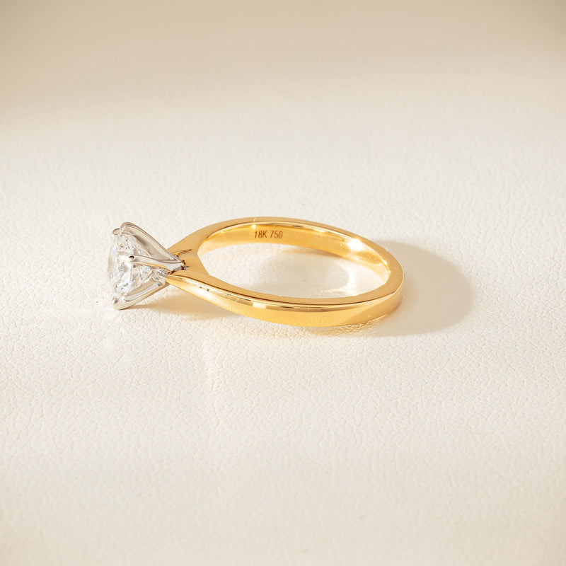 18ct Yellow Gold 1.07ct Reclaimed Diamond Capri Ring - Ring - Walker & Hall