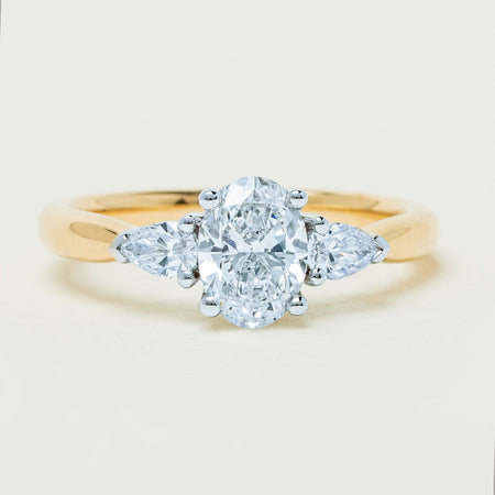 18ct Yellow & White Gold 1.00ct D SI1 Diamond Ayla Ring - Ring - Walker & Hall