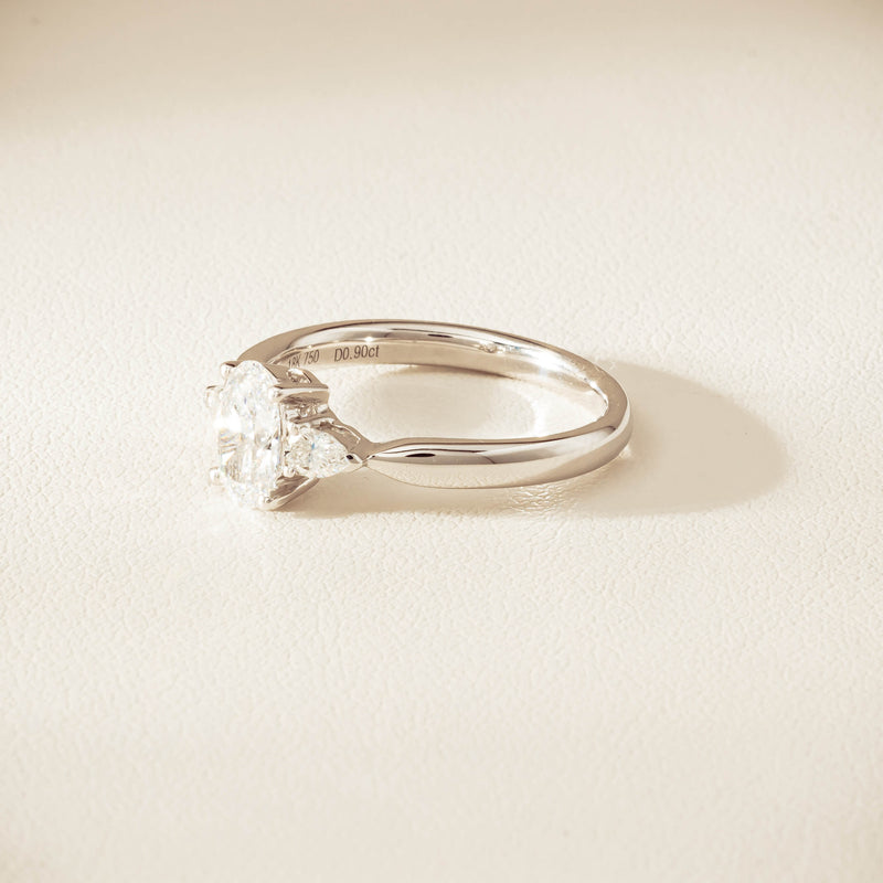 18ct White Gold .70ct D SI1 Diamond Ayla Ring - Ring - Walker & Hall