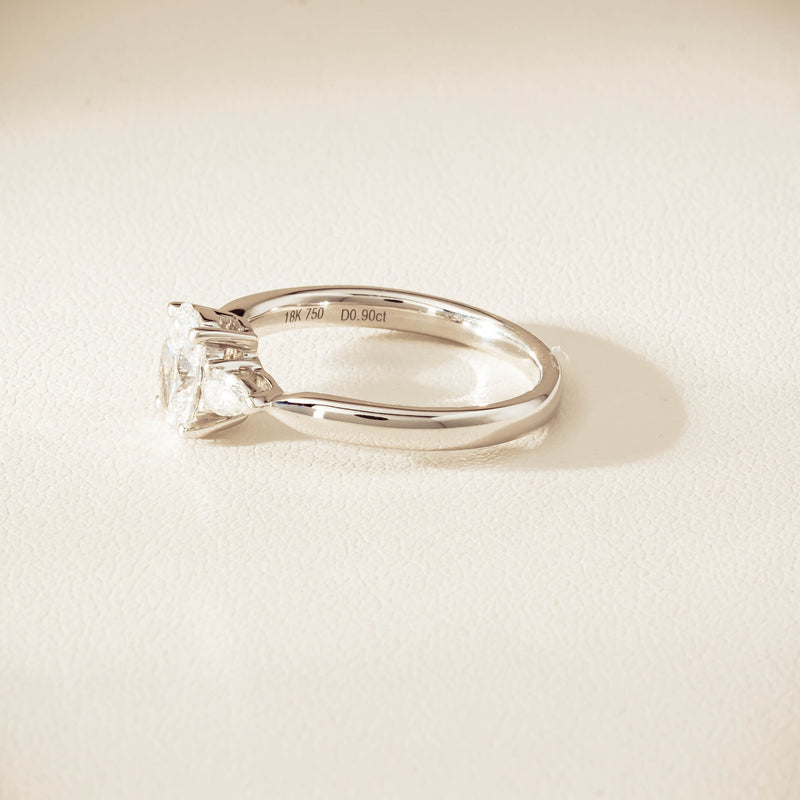 18ct White Gold .70ct D SI1 Diamond Ayla Ring - Ring - Walker & Hall