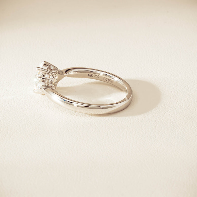 18ct White Gold .70ct D SI1 Diamond Ayla Ring - Ring - Walker & Hall