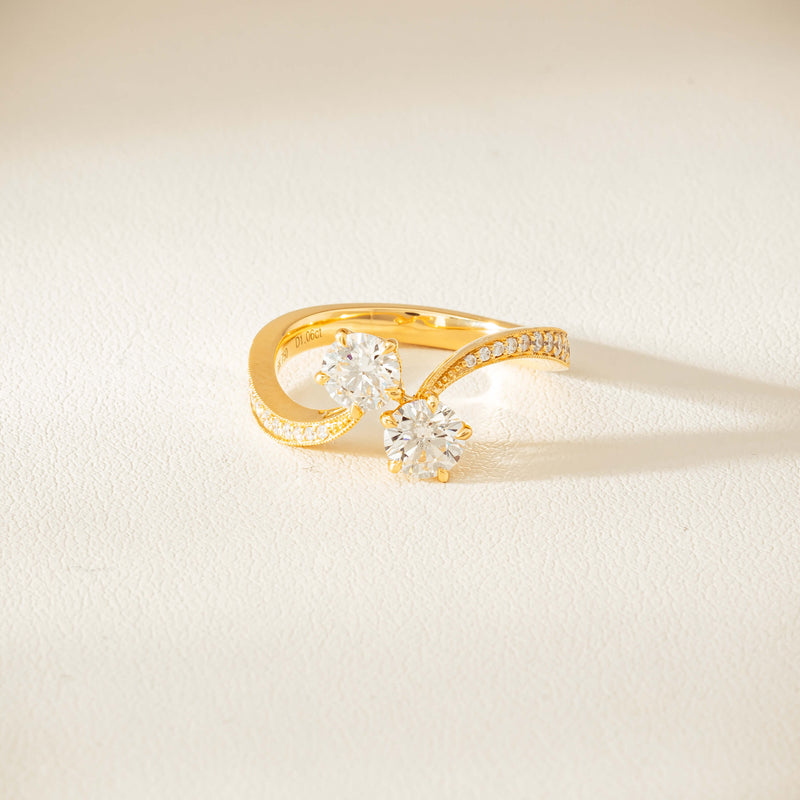 18ct Yellow Gold 1.06ct Diamond Toi et Moi Ring - Ring - Walker & Hall