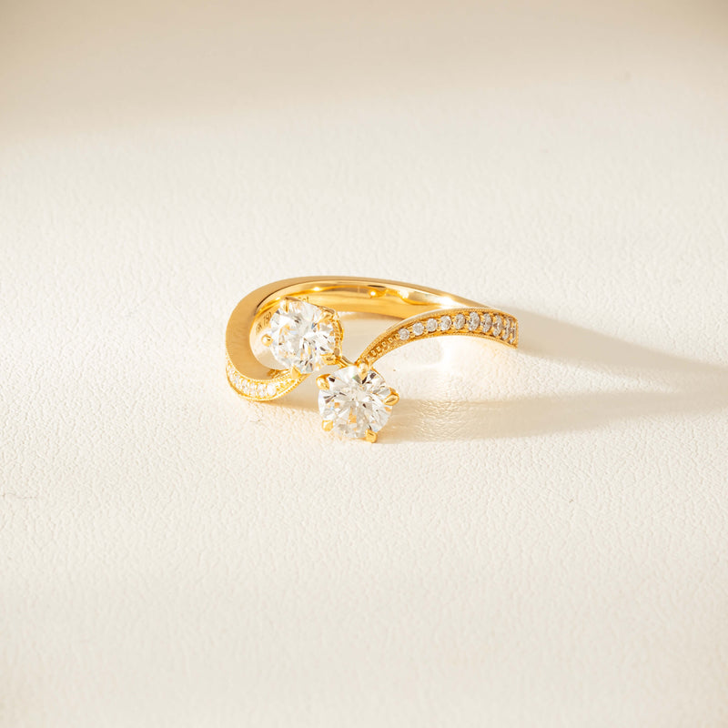 18ct Yellow Gold 1.06ct Diamond Toi et Moi Ring - Ring - Walker & Hall